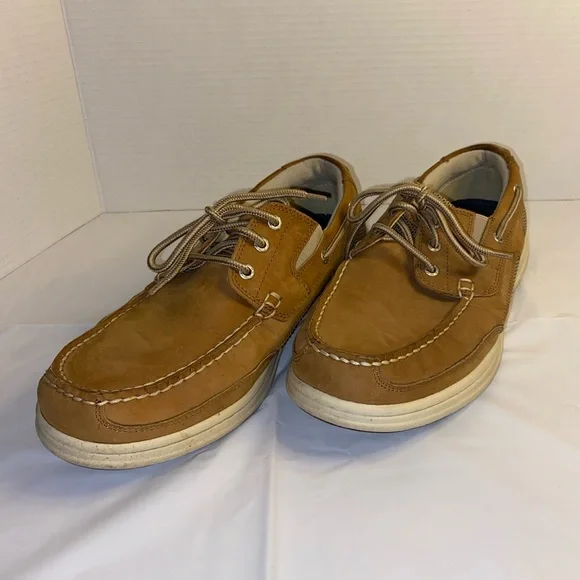 DOCKERS BEACON CASUAL BOAT SHOES MEN SZ 10 TAN LEATHER - Picture 1 of 4